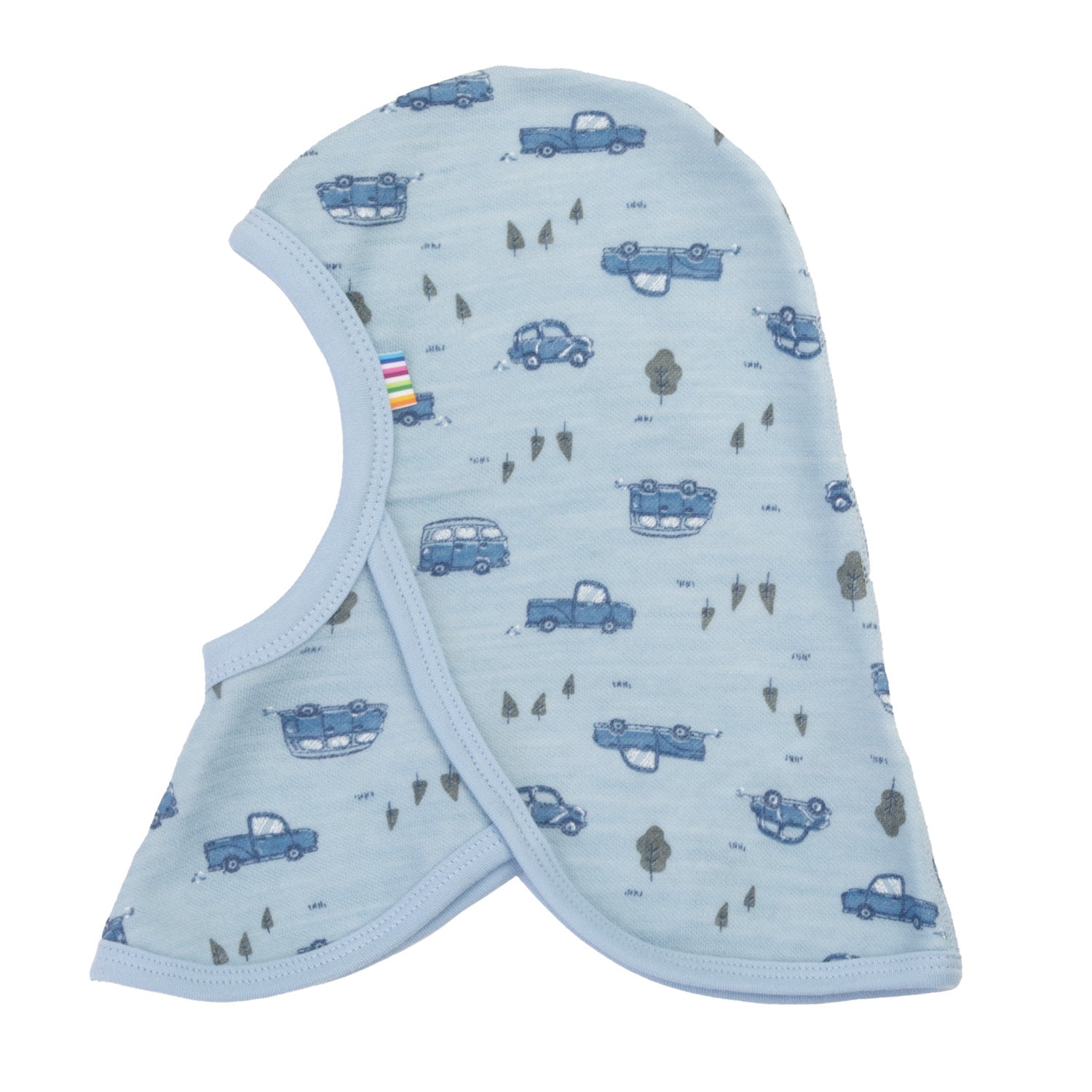 Joha - Finlandshette i ull/bambus «Flora & Cars» Blå