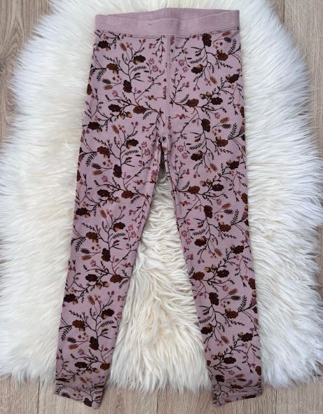 Hust and Claire - Leggings i ull/bambus "Laki Leaves" Shade rose