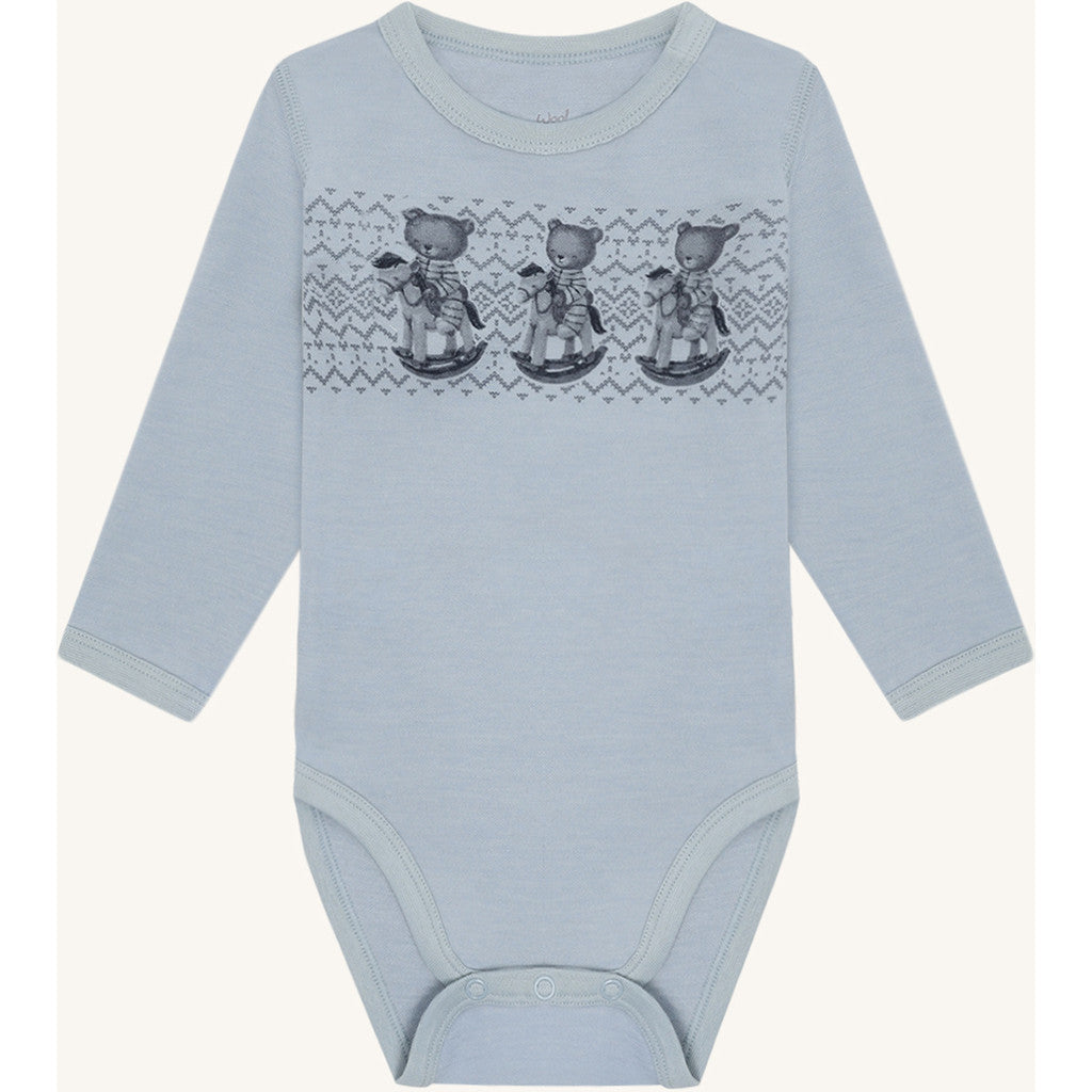 Hust and Claire - Body i ull/bambus Teddy Baby Blue
