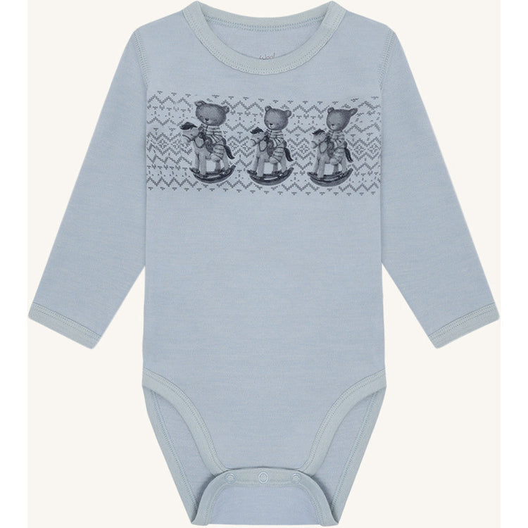 Hust and Claire - Body i ull/bambus Teddy Baby Blue