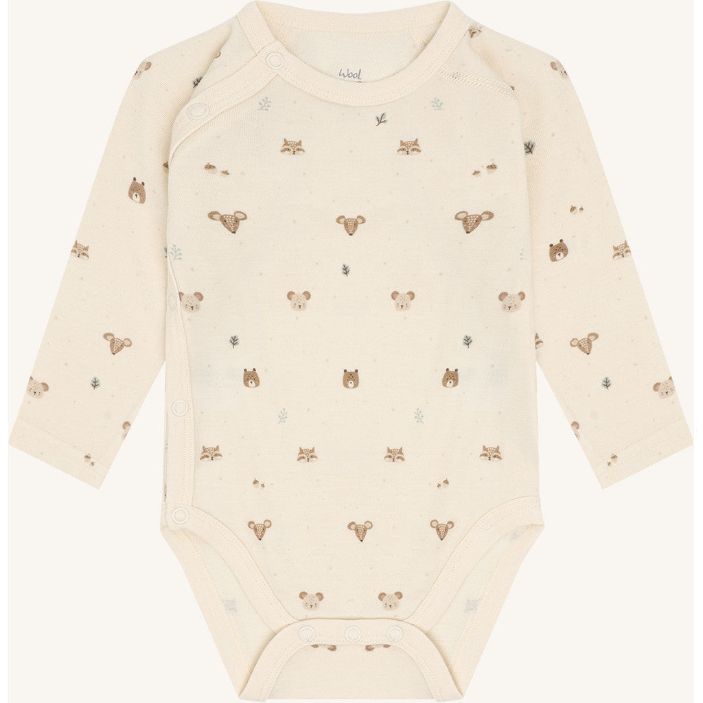 Hust and Claire - Fold-over body i ull/bambus Forest Off White