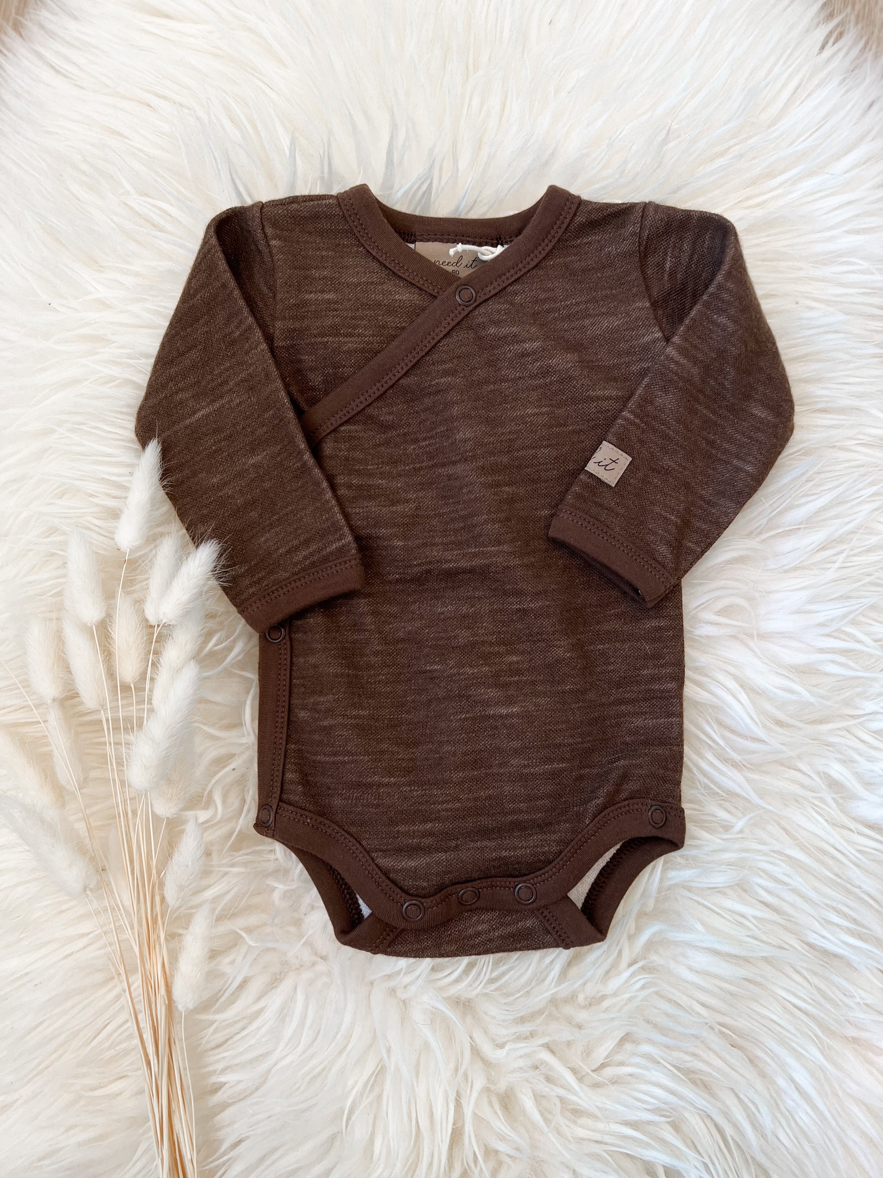 Need It - Fold-over body i ull/bambus "Digg" Brun