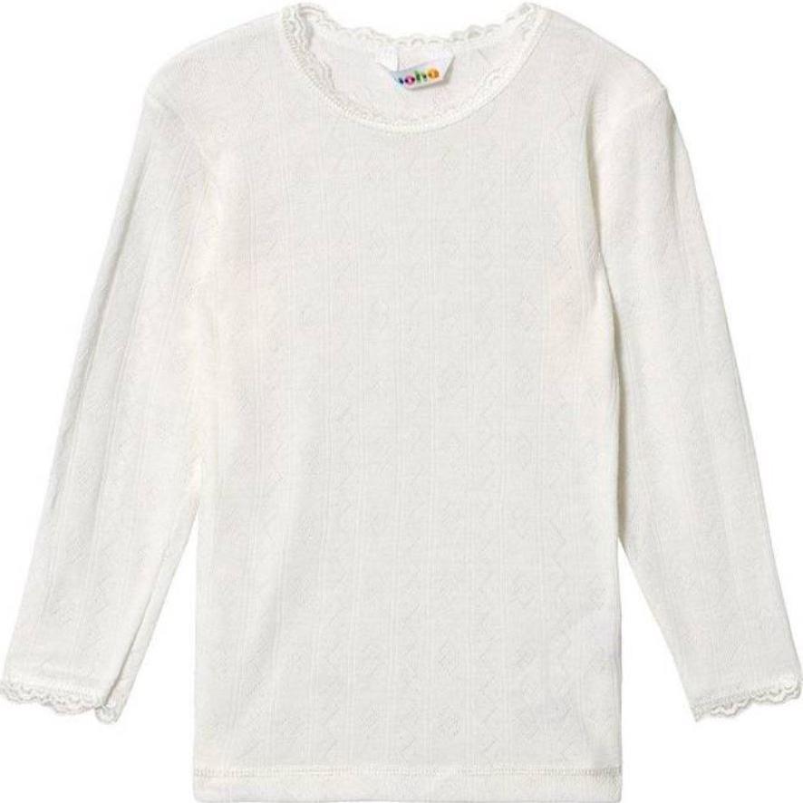 Joha - Trøye i ull/silke med blonder Off-white