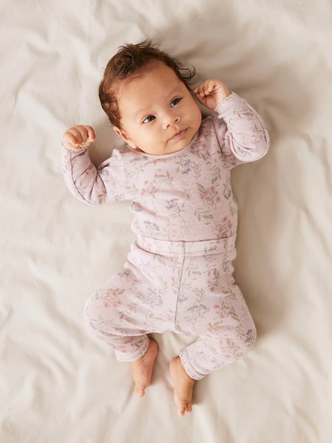 Name it - Leggings "WANG" Baby Violet Ice Blomster
