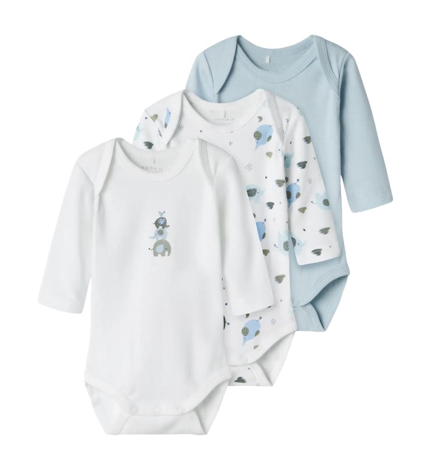Name it - Body 3pk "ELEPHANT"  Baby Blue
