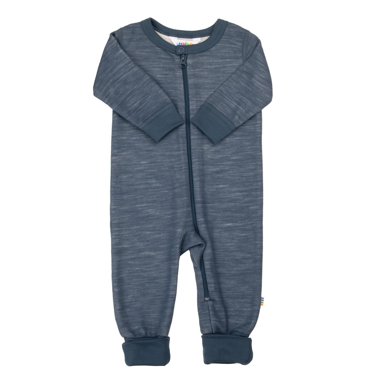 Joha - Ullpysjamas m. bambus innerst "Propeller" Blue