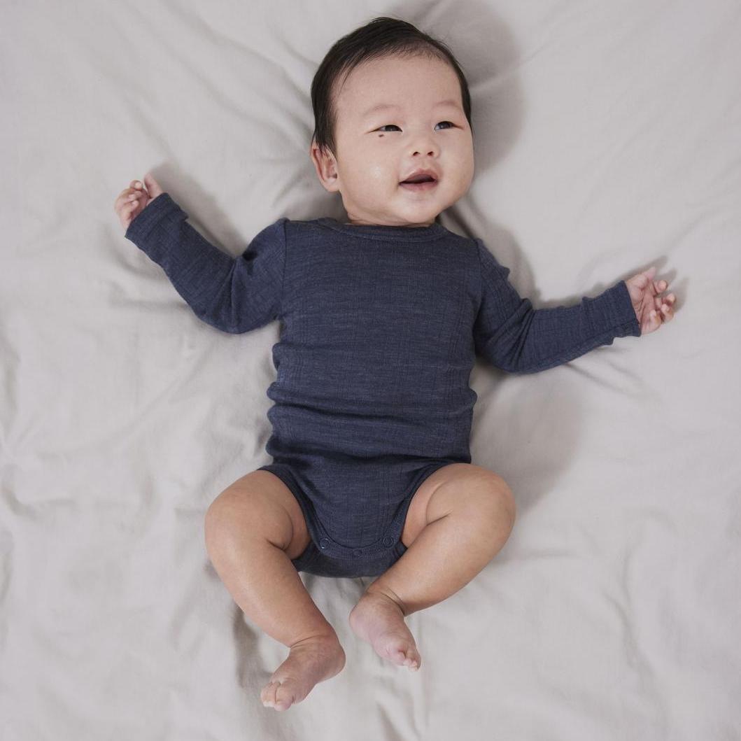 Name it - Body i merinoull "WANG" Baby Ombre Blue