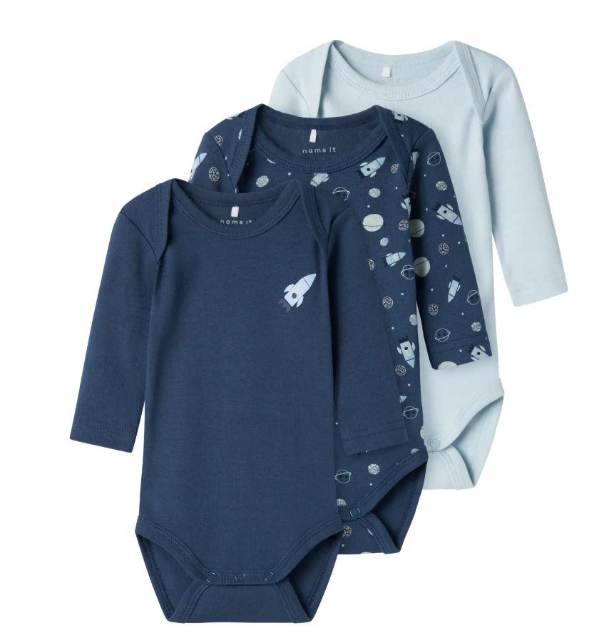 Name it - Body 3pk "SPACE" Dark Denim