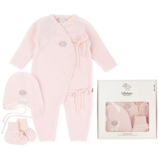 Lillelam - Hentesett i merinoull Babyrosa