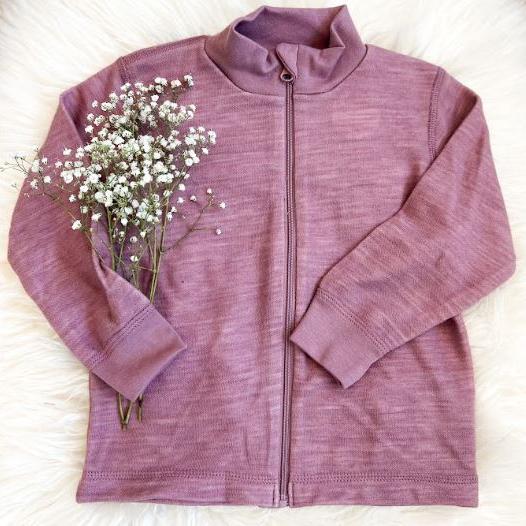 Joha - Cardigan i ull/bambus "Flowers" Rose