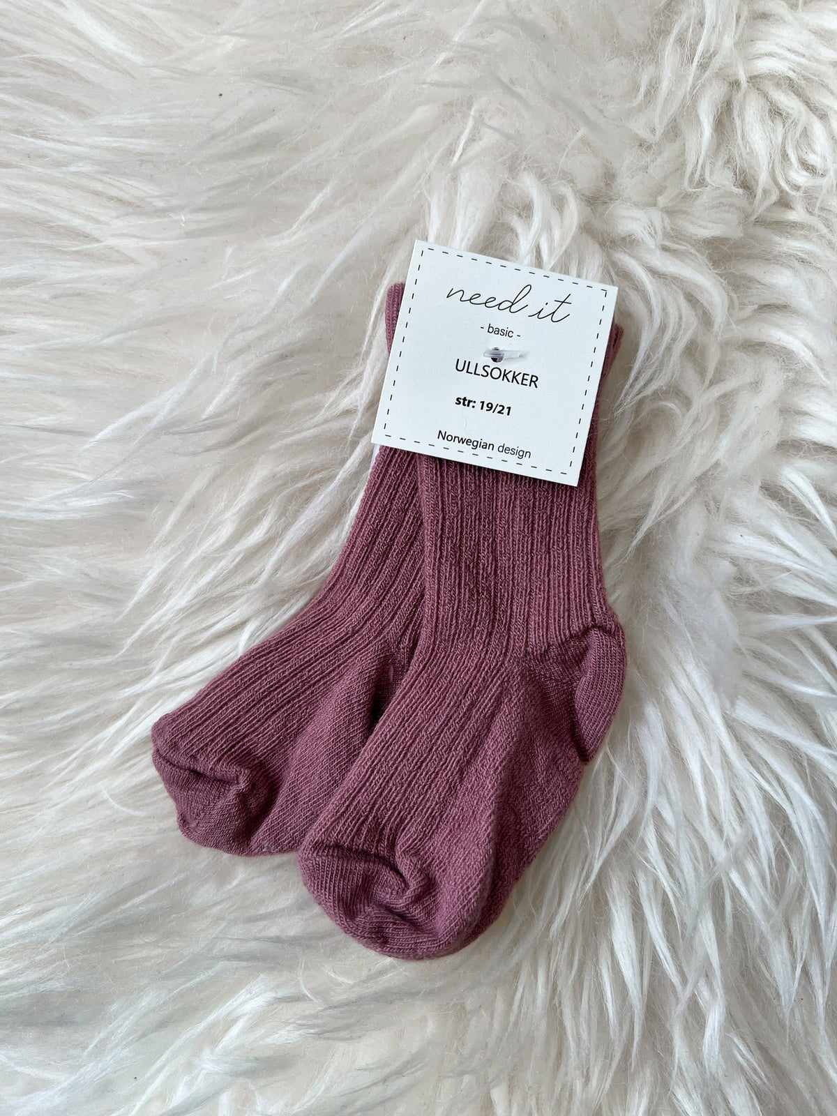 Need it ullsokker til baby i merinoull Fin rosa