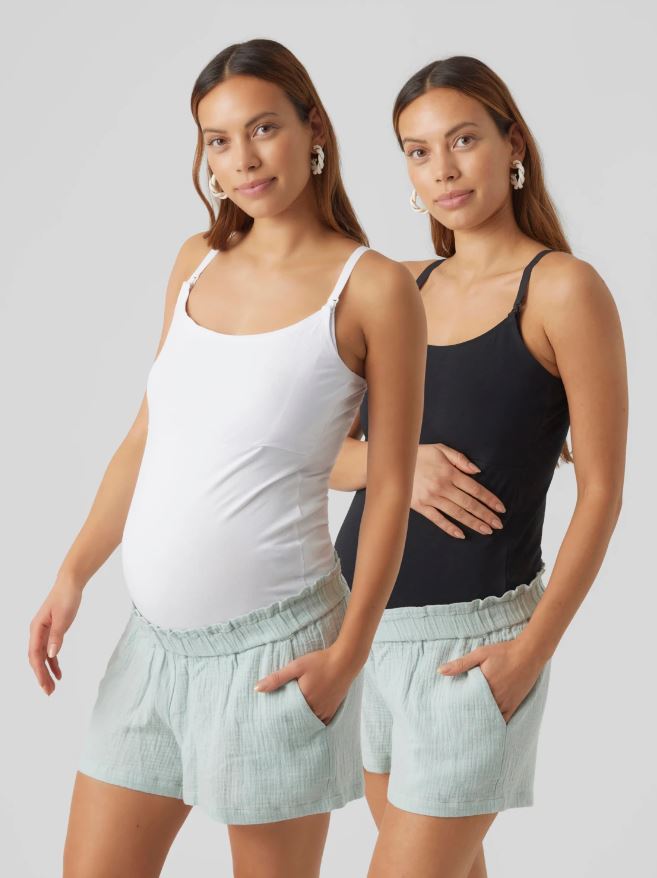 Mamalicious - Gravidsinglet 2pk m. ammefunksjon Black