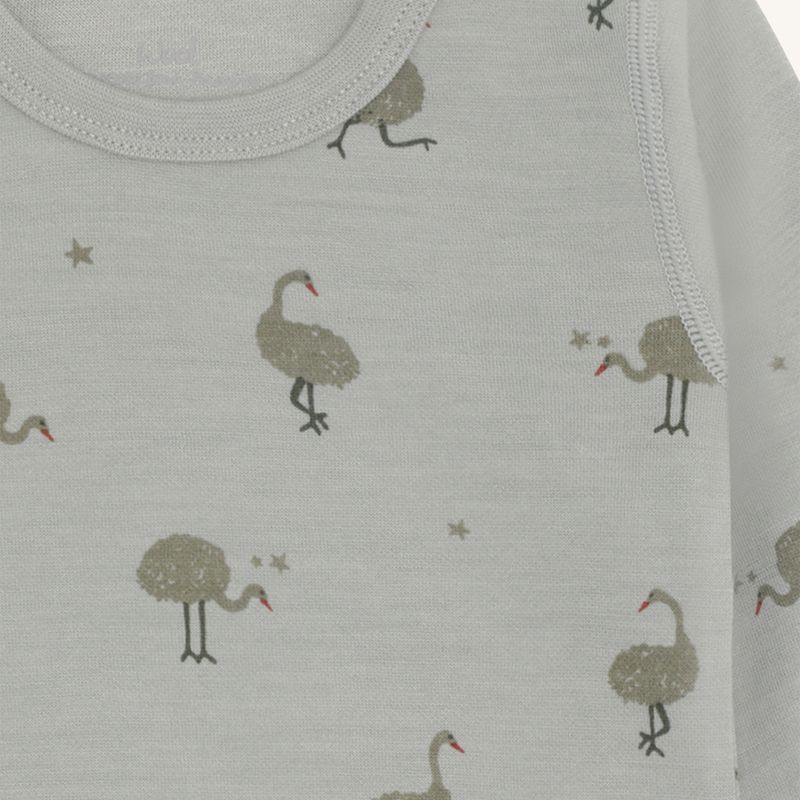 Hust and Claire - Ullbody m. bambus innerst Baloo Ostrich Forest Fog