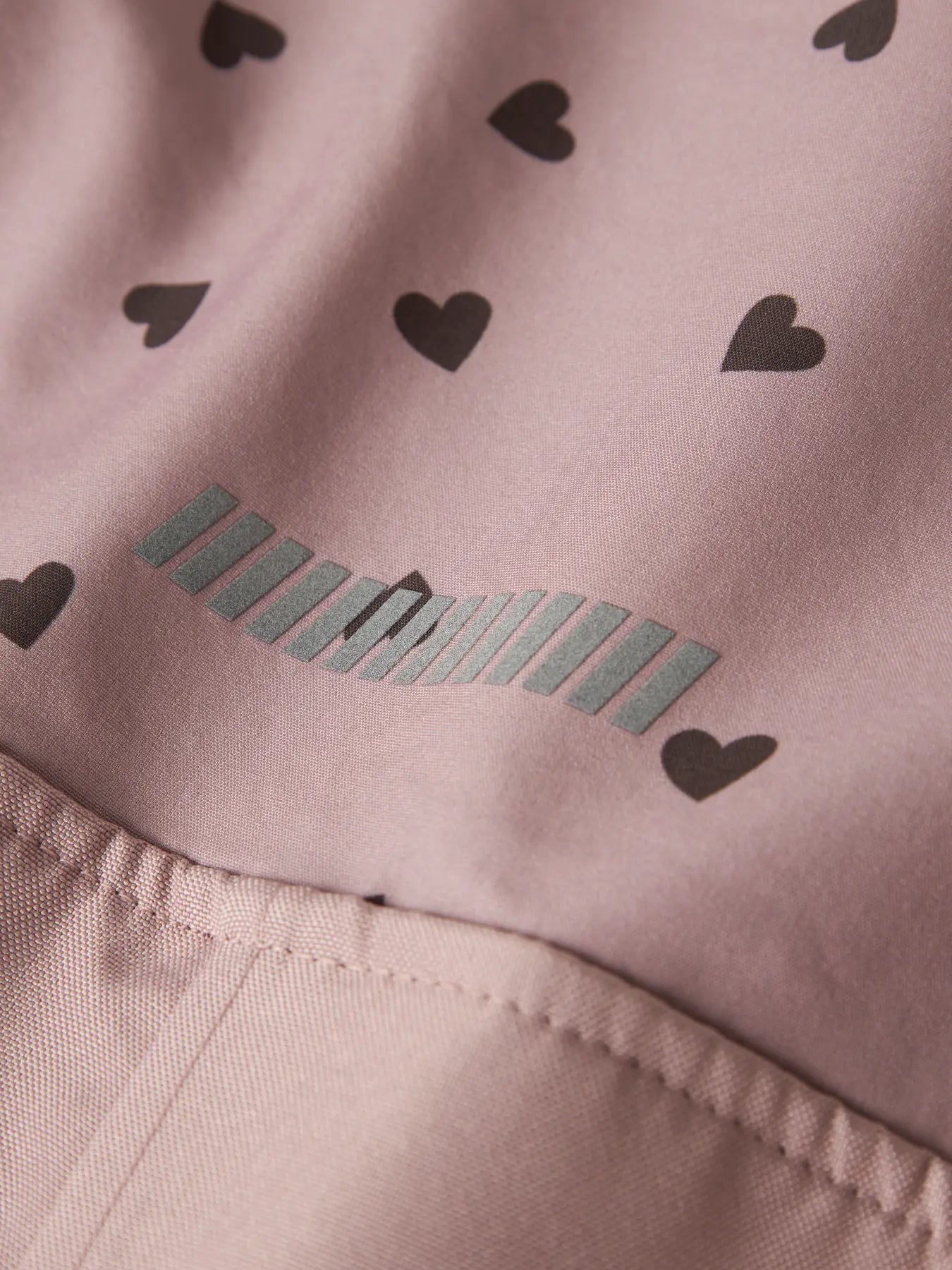 Name it Softshelldress ALFA Hearts Woodrose - detalj glidelås