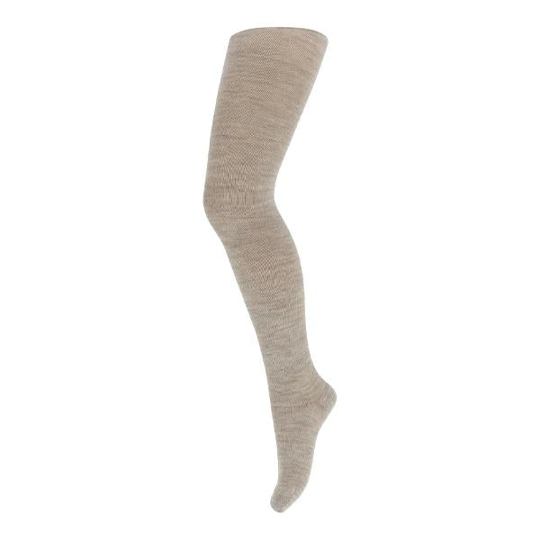 MP - Strømpebukse i ull/bomull Beige Melange